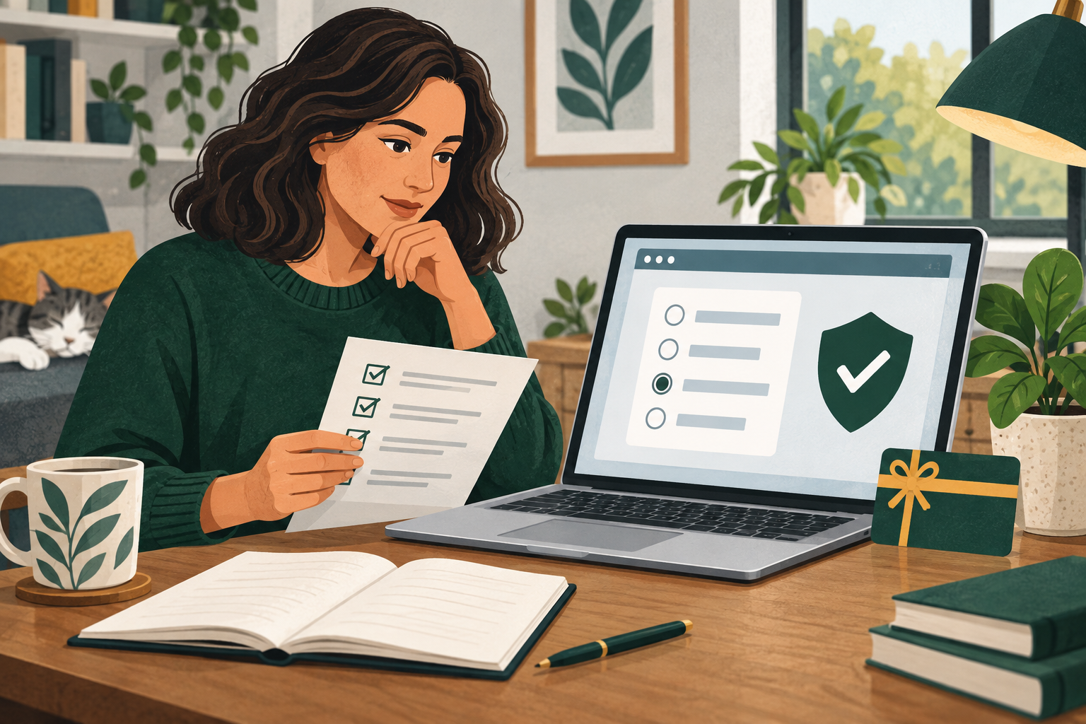 Reader checking survey terms, privacy information and reward rules before joining